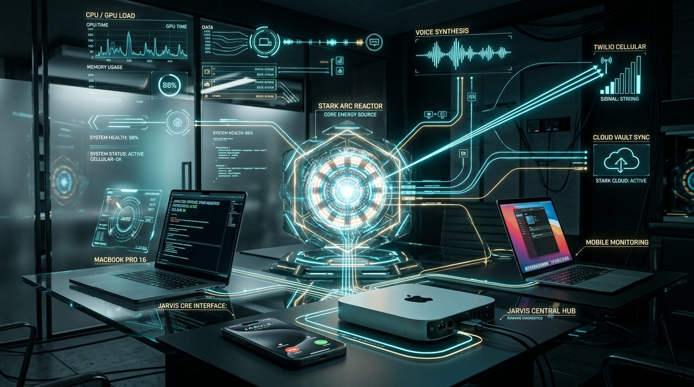 Photorealistic JARVIS System Architecture Diagram